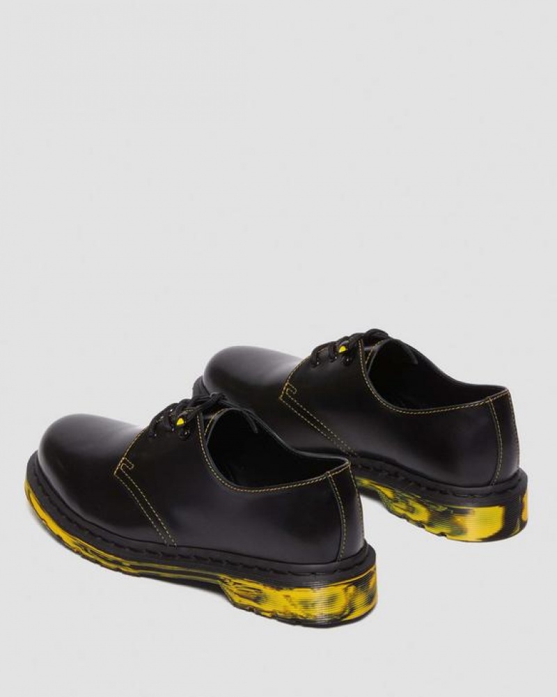 Black Men's Dr Martens 1461 Marbled Sole Leather Oxford Shoes | USA_Dr74026