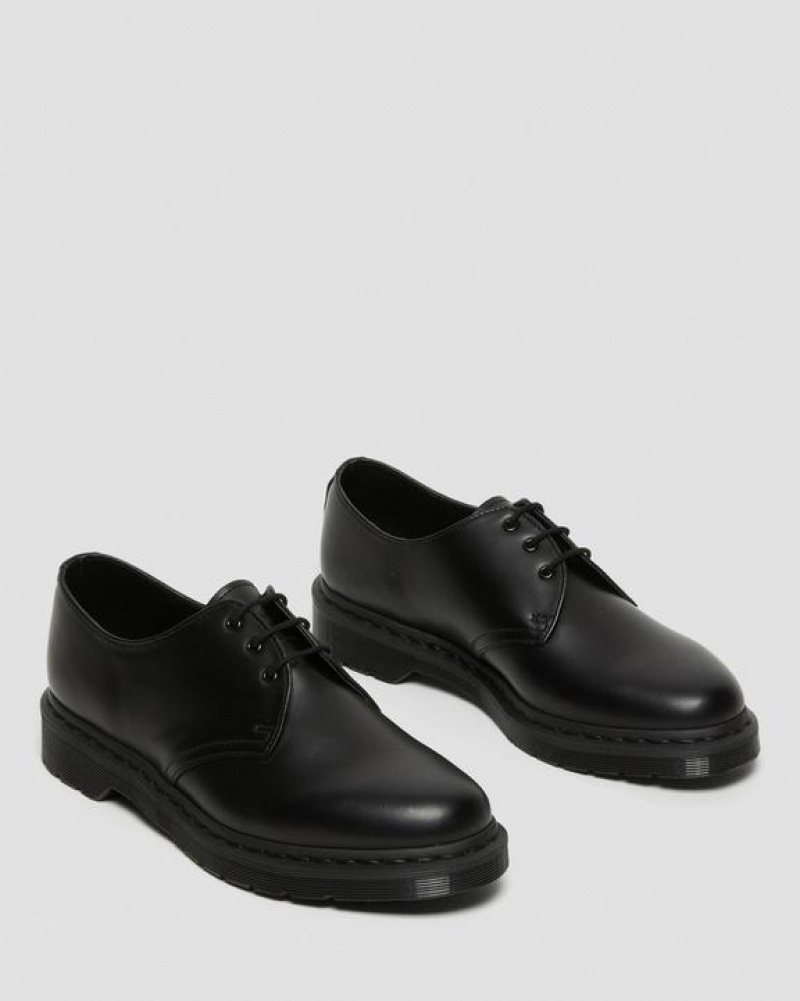 Black Men's Dr Martens 1461 Mono Smooth Leather Oxford Shoes | USA_Dr94728