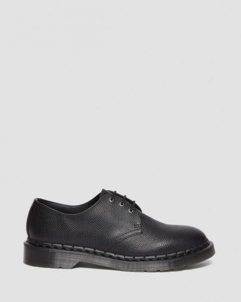 Black Men's Dr Martens 1461 Pebble Grain Leather Oxford Shoes | USA_Dr75319