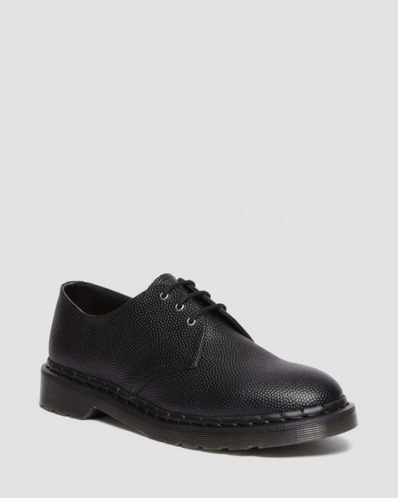 Black Men\'s Dr Martens 1461 Pebble Grain Leather Oxford Shoes | USA_Dr75319