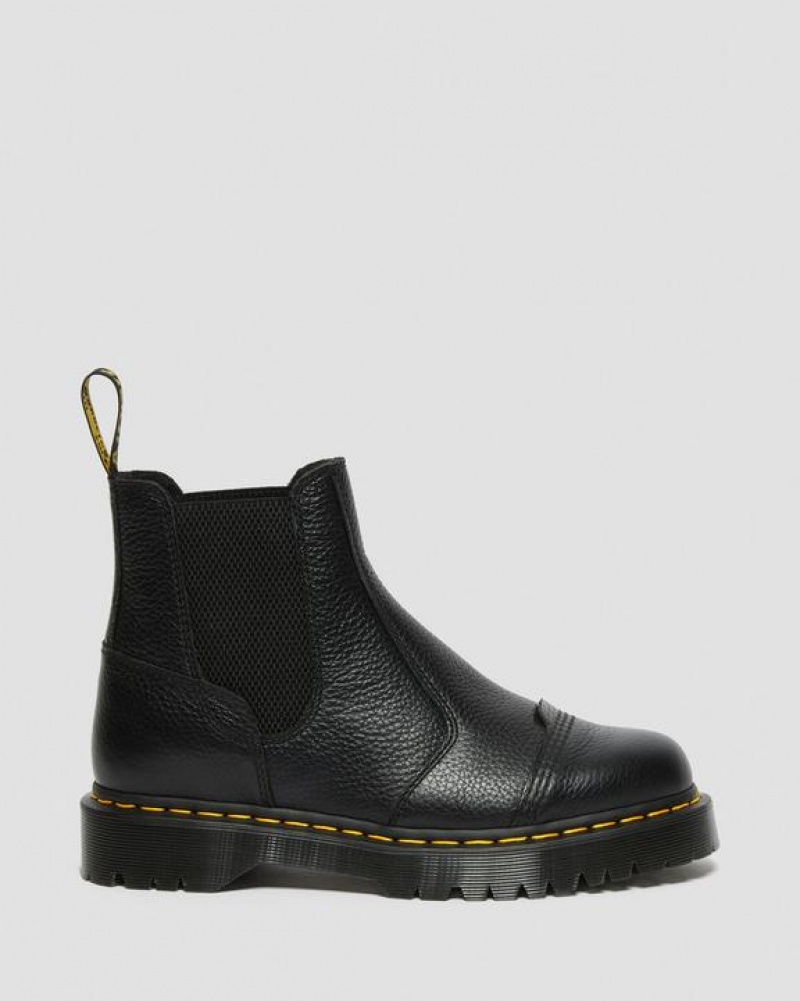 Black Men's Dr Martens 2976 Bex Fleece-Lined Chelsea Platform Shoes | USA_Dr32624