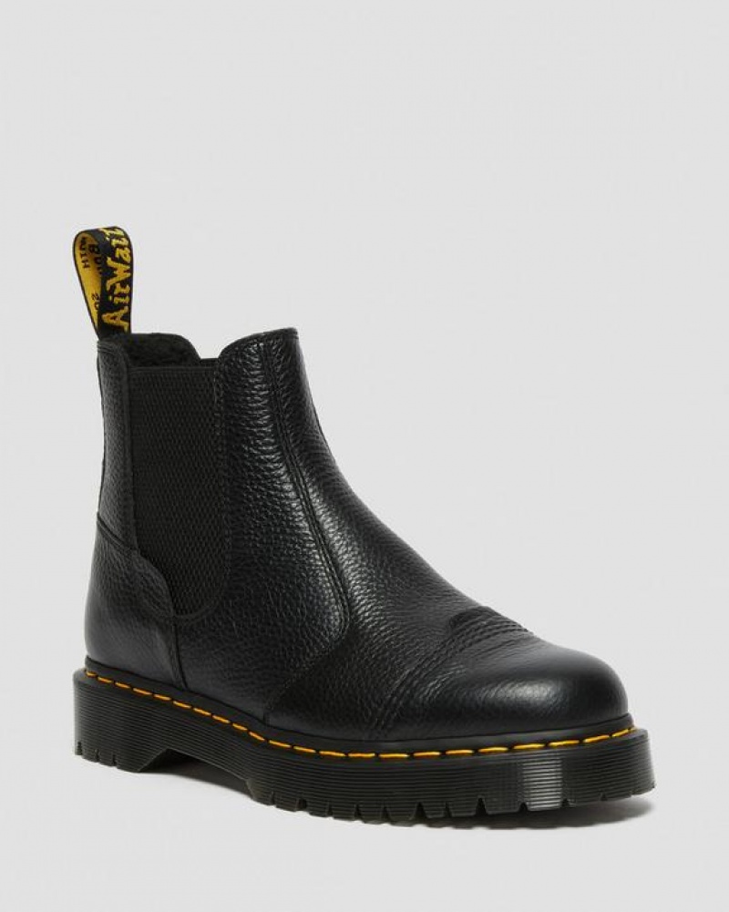 Black Men\'s Dr Martens 2976 Bex Fleece-Lined Chelsea Platform Shoes | USA_Dr32624