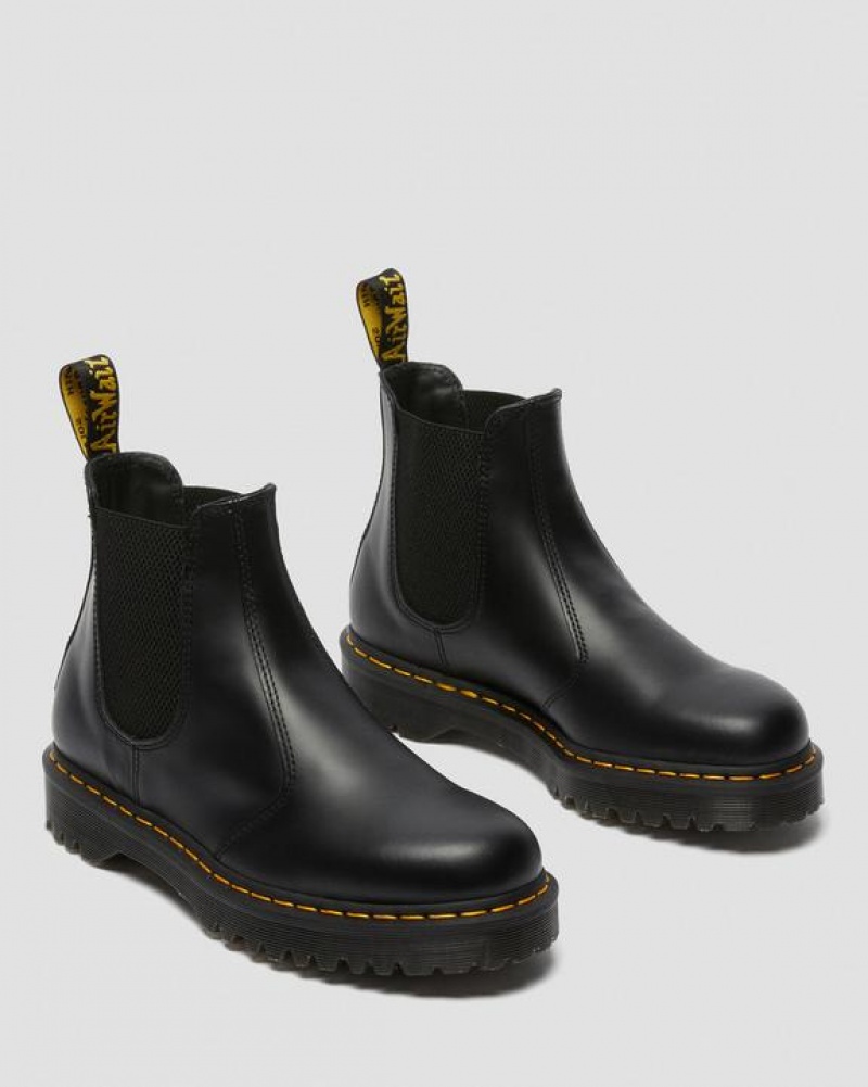 Black Men's Dr Martens 2976 Bex Smooth Leather Chelsea Platform Shoes | USA_Dr42996