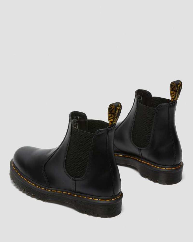 Black Men's Dr Martens 2976 Bex Smooth Leather Chelsea Platform Shoes | USA_Dr42996