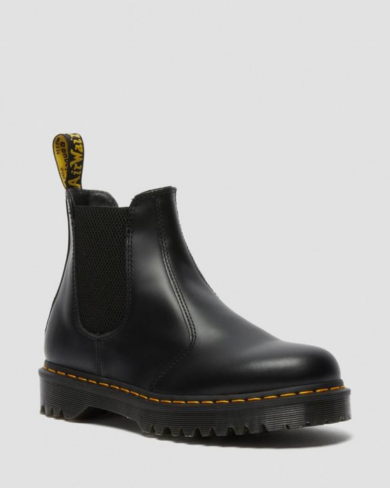 Black Men\'s Dr Martens 2976 Bex Smooth Leather Chelsea Platform Shoes | USA_Dr42996