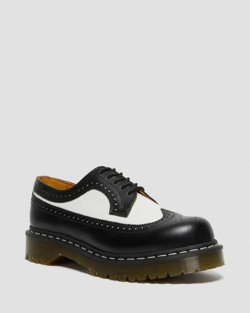 Black Men\'s Dr Martens 3989 Bex Smooth Leather Brogue Shoes | USA_Dr39794