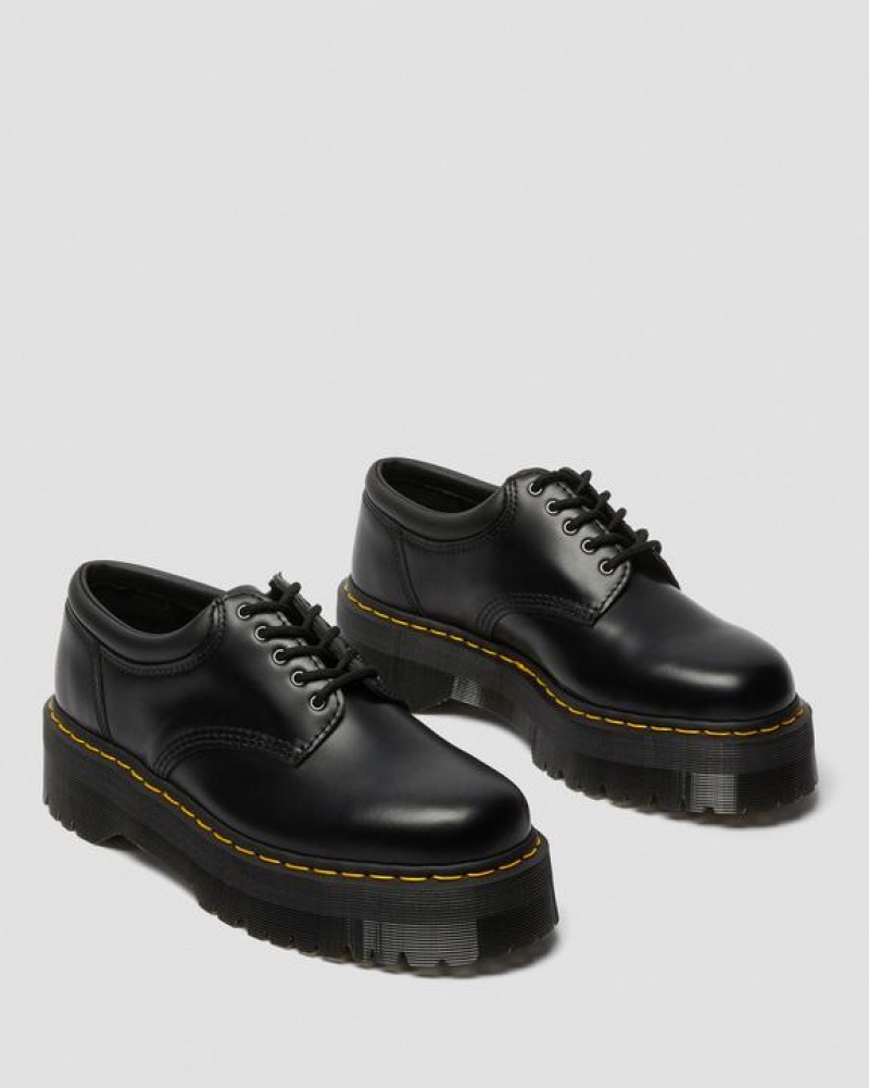 Black Men's Dr Martens 8053 Leather Casual Platform Shoes | USA_Dr54003