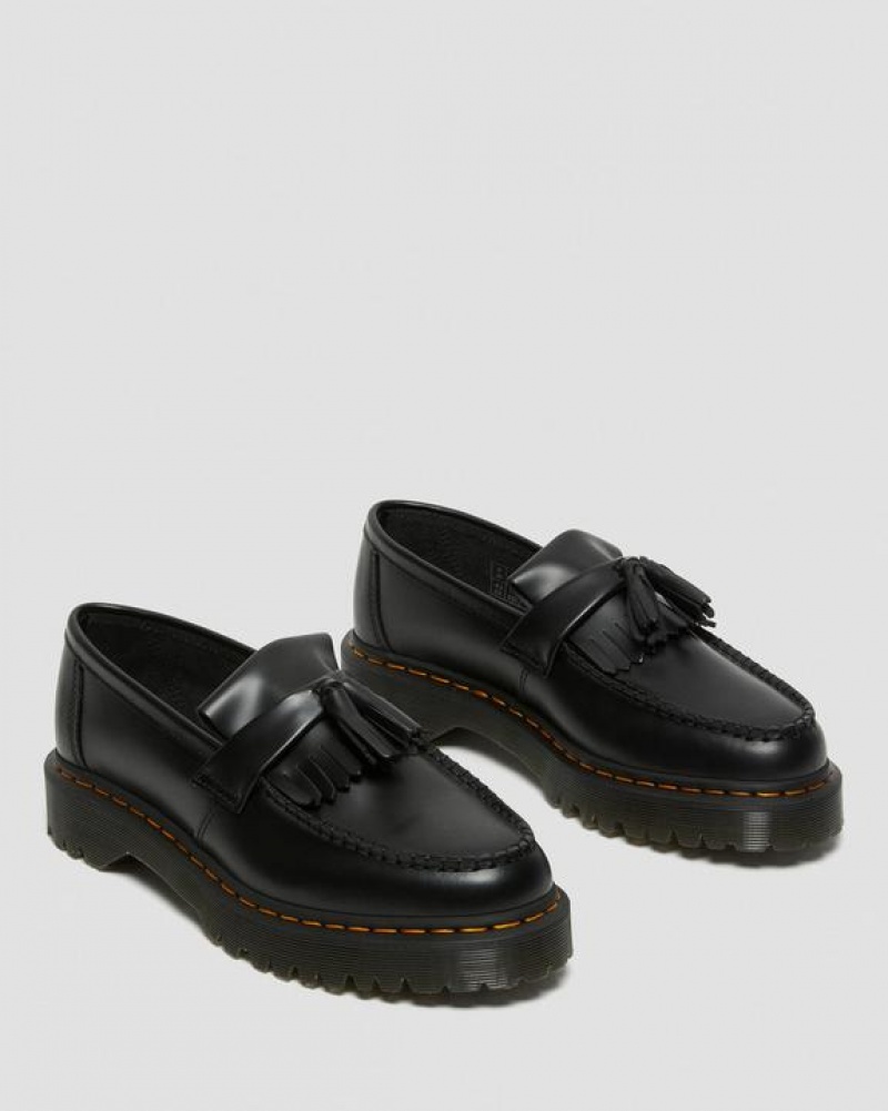 Black Men's Dr Martens Adrian Bex Smooth Leather Tassel Shoes | USA_Dr73766