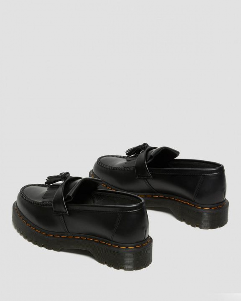 Black Men's Dr Martens Adrian Bex Smooth Leather Tassel Shoes | USA_Dr73766