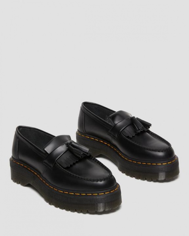 Black Men's Dr Martens Adrian Leather Tassel Shoes | USA_Dr98543