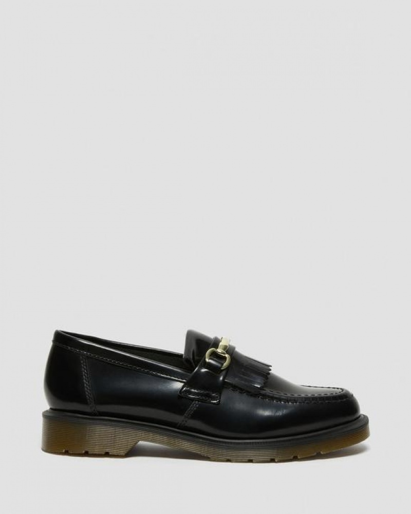 Black Men's Dr Martens Adrian Snaffle Smooth Leather Kiltie Shoes | USA_Dr10892