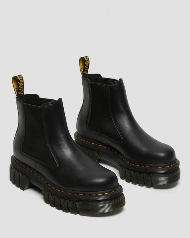 Black Men's Dr Martens Audrick Nappa Leather Chelsea Platform Shoes | USA_Dr93993