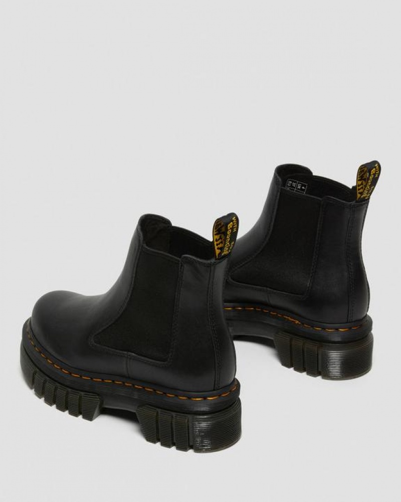 Black Men's Dr Martens Audrick Nappa Leather Chelsea Platform Shoes | USA_Dr93993