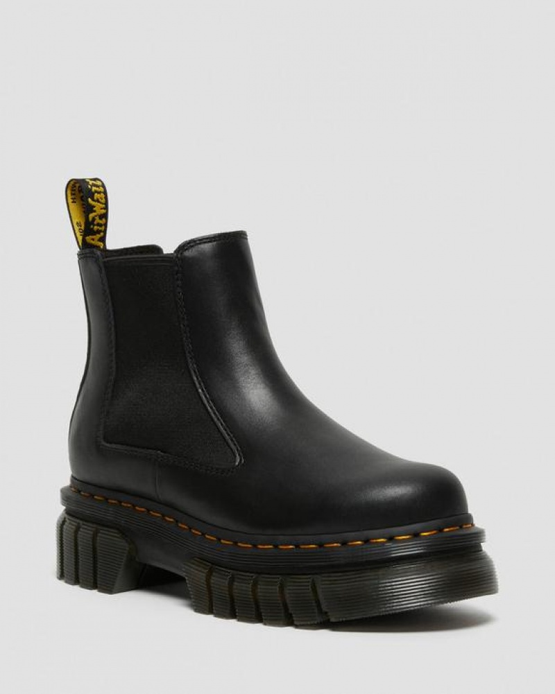 Black Men\'s Dr Martens Audrick Nappa Leather Chelsea Platform Shoes | USA_Dr93993