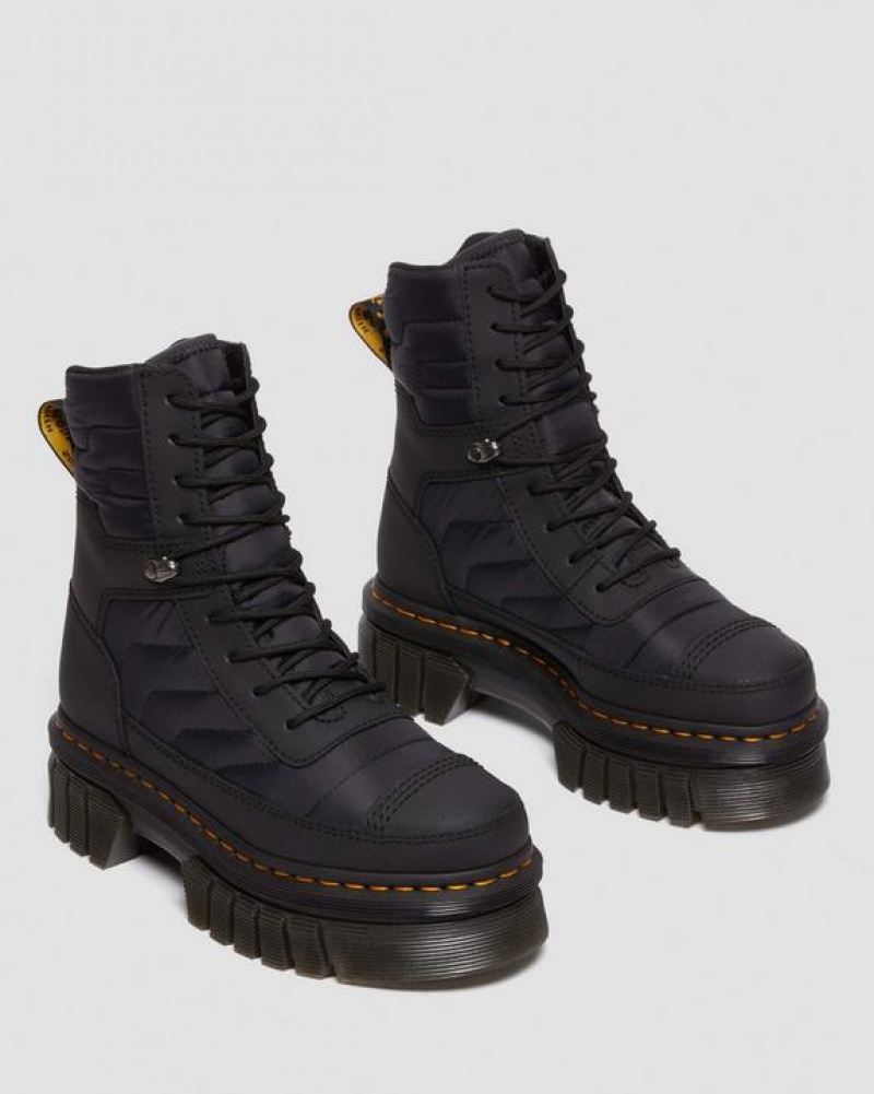 Black Men's Dr Martens Audrick Quilted Ankle Platform Shoes | USA_Dr69999