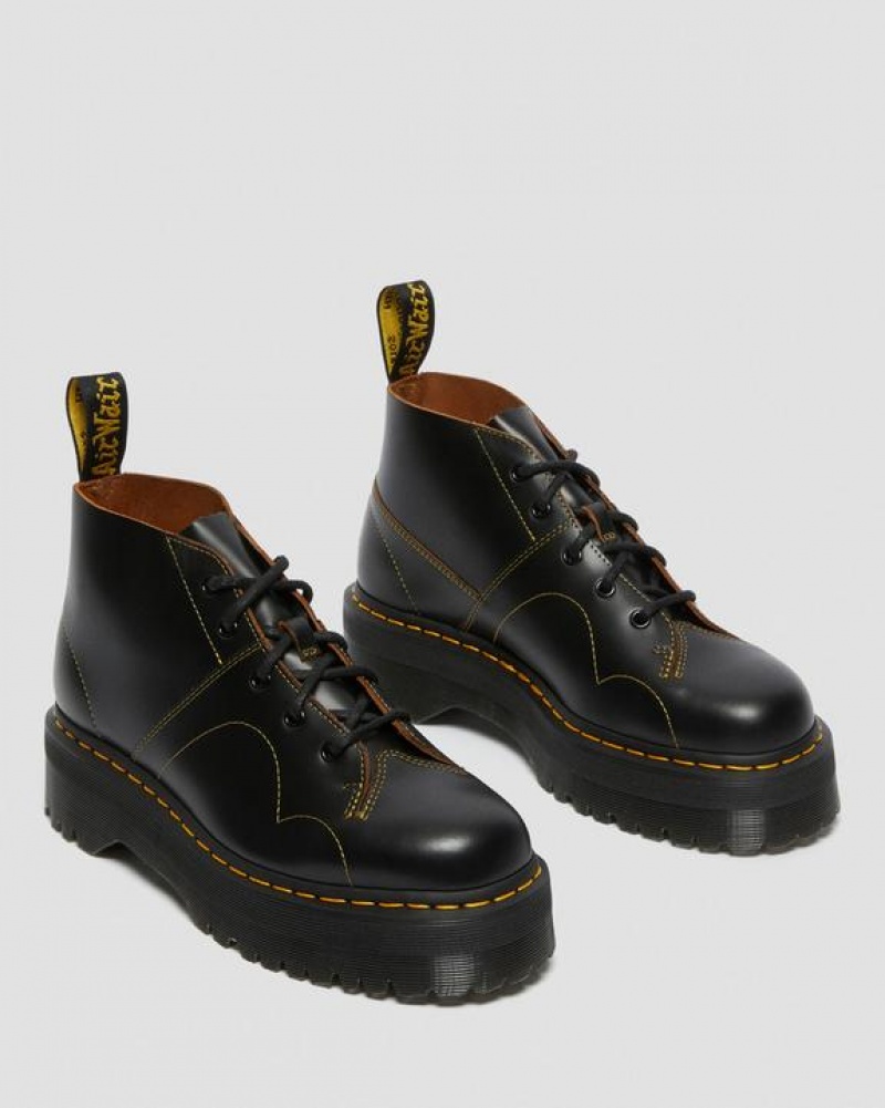 Black Men's Dr Martens Church Monkey Platform Shoes | USA_Dr25724