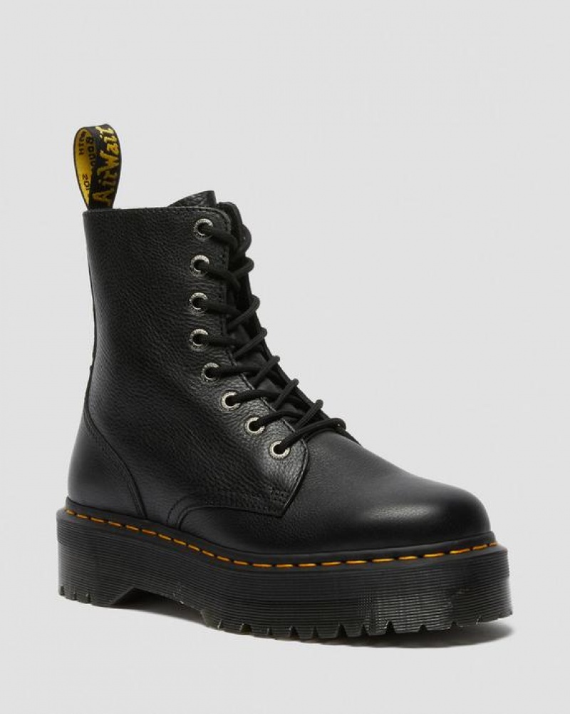 Black Men\'s Dr Martens Jadon III Boot Pisa Leather Platform Shoes | USA_Dr71976