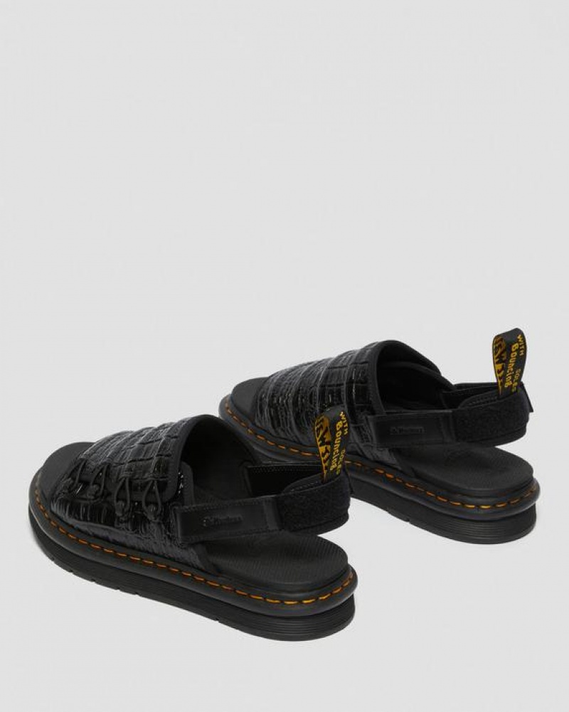 Black Men's Dr Martens Mura Suicoke Croco Leather Sandals | USA_Dr18162