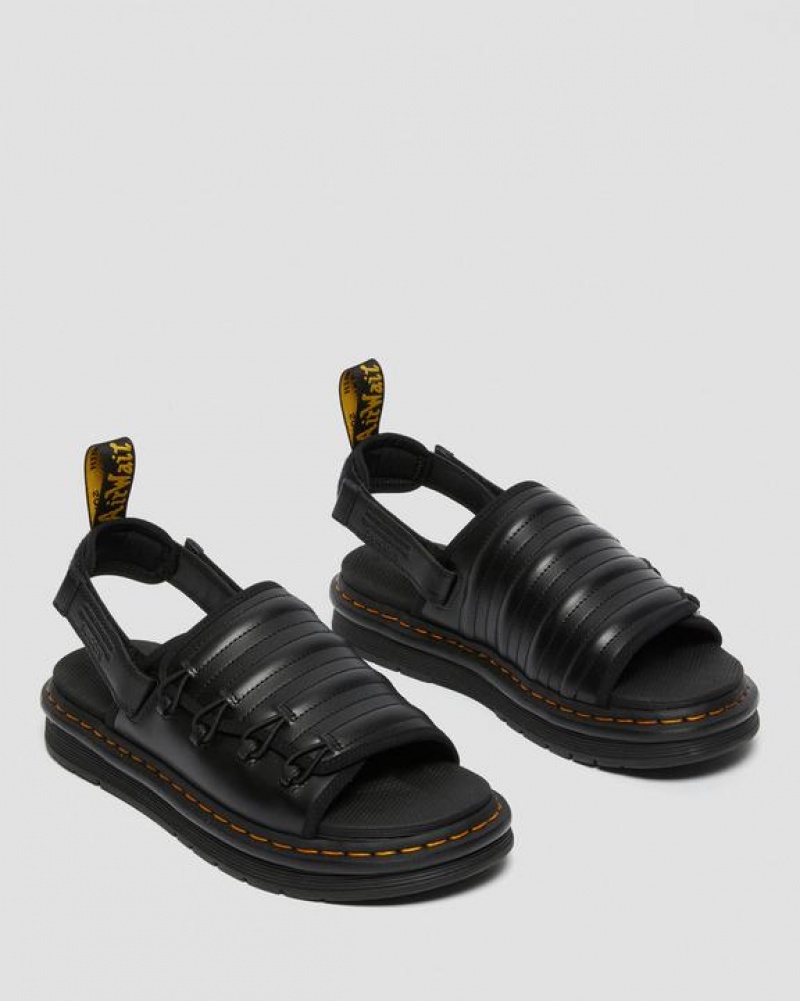 Black Men's Dr Martens Mura Suicoke Leather Sandals | USA_Dr96731