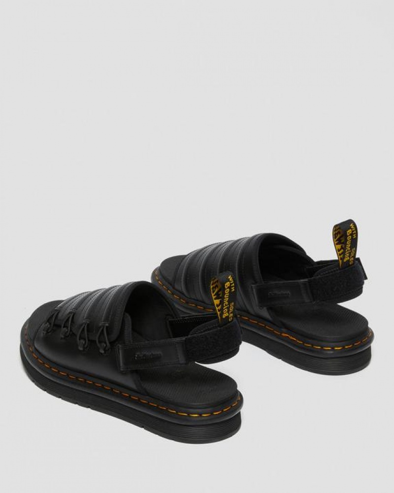 Black Men's Dr Martens Mura Suicoke Leather Sandals | USA_Dr96731