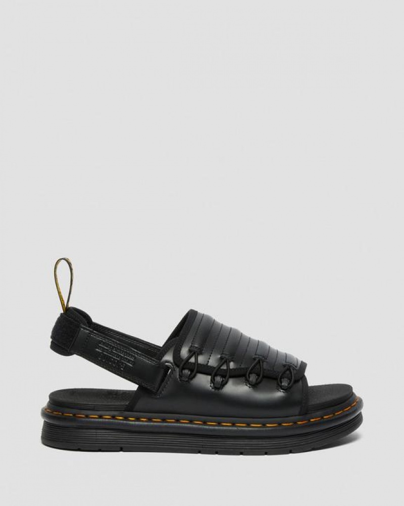 Black Men's Dr Martens Mura Suicoke Leather Sandals | USA_Dr96731