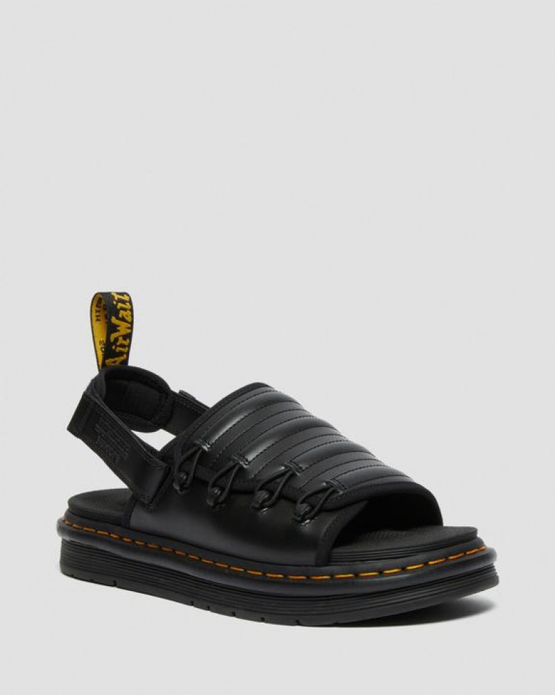 Black Men\'s Dr Martens Mura Suicoke Leather Sandals | USA_Dr96731