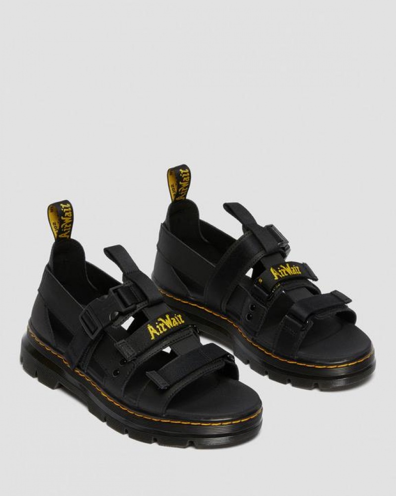 Black Men's Dr Martens Pearson Webbing Sandals | USA_Dr99581