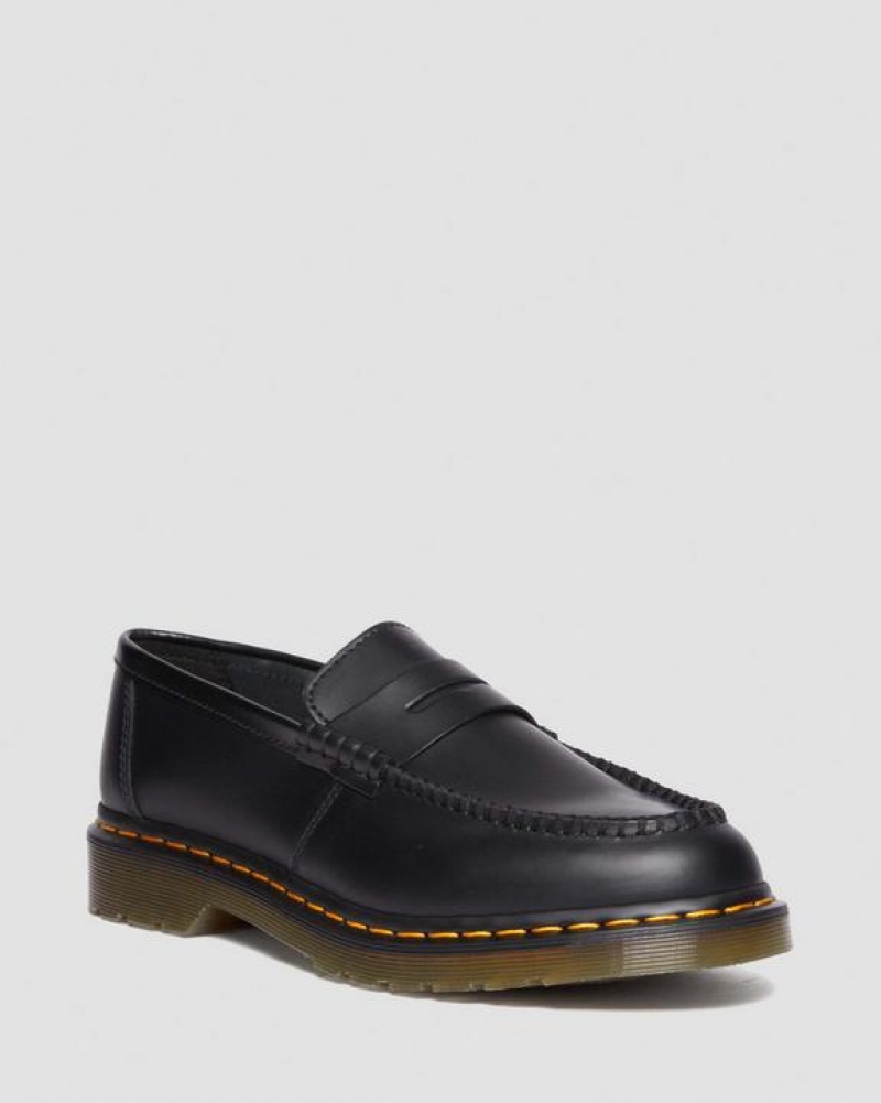 Black Men\'s Dr Martens Penton Smooth Leather Shoes | USA_Dr83308