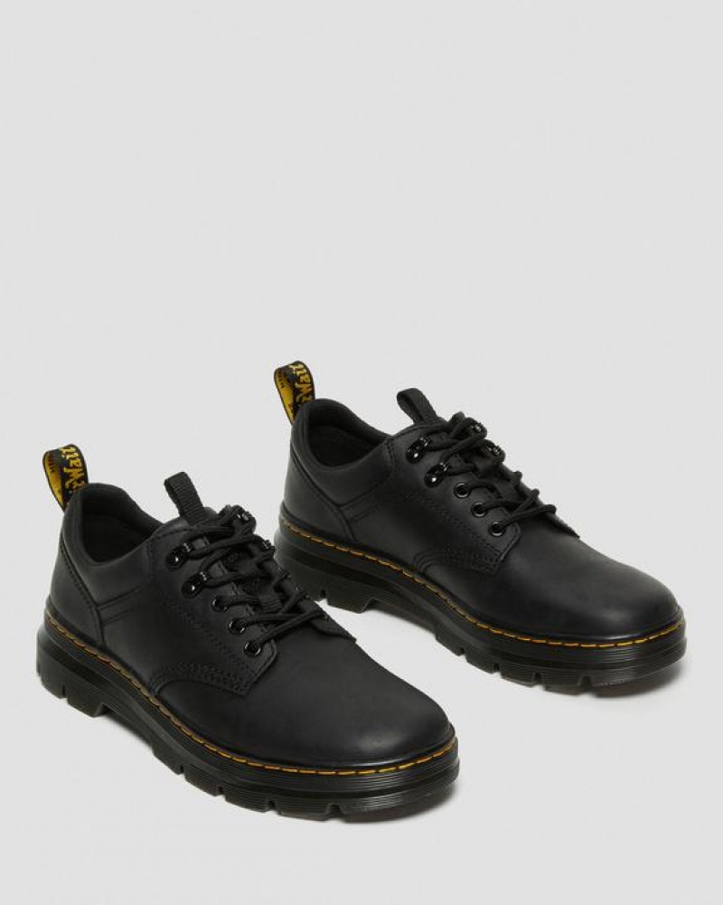 Black Men's Dr Martens Reeder Wyoming Leather Utility Shoes | USA_Dr13128