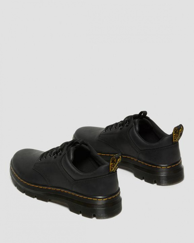 Black Men's Dr Martens Reeder Wyoming Leather Utility Shoes | USA_Dr13128