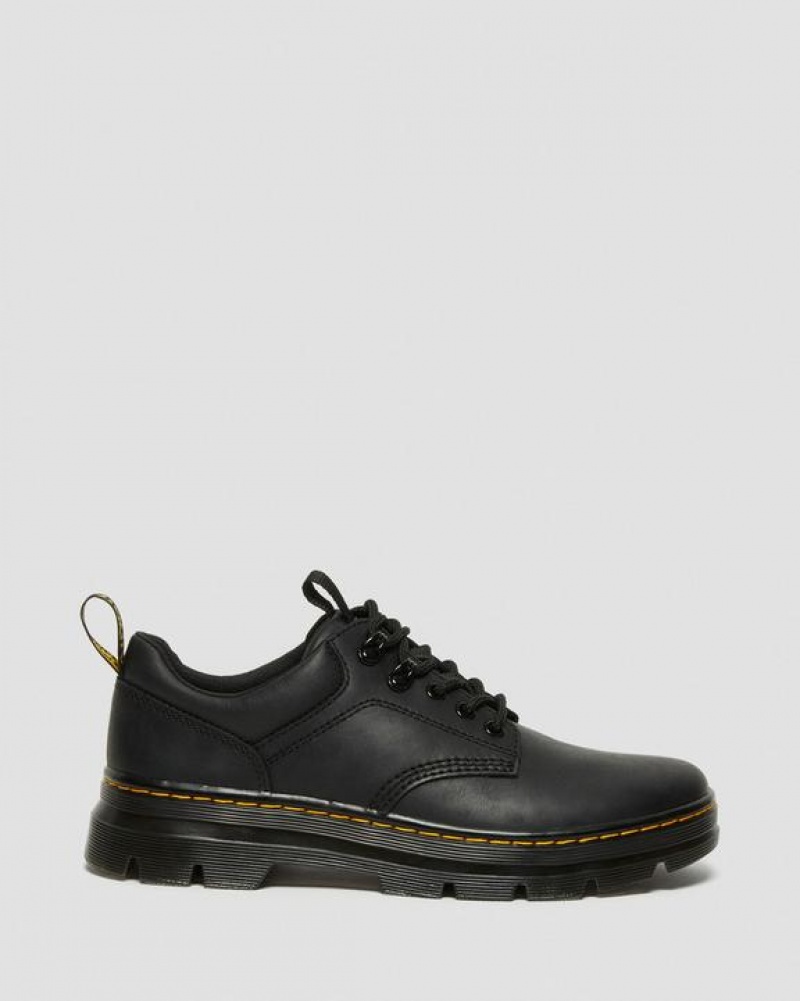 Black Men's Dr Martens Reeder Wyoming Leather Utility Shoes | USA_Dr13128