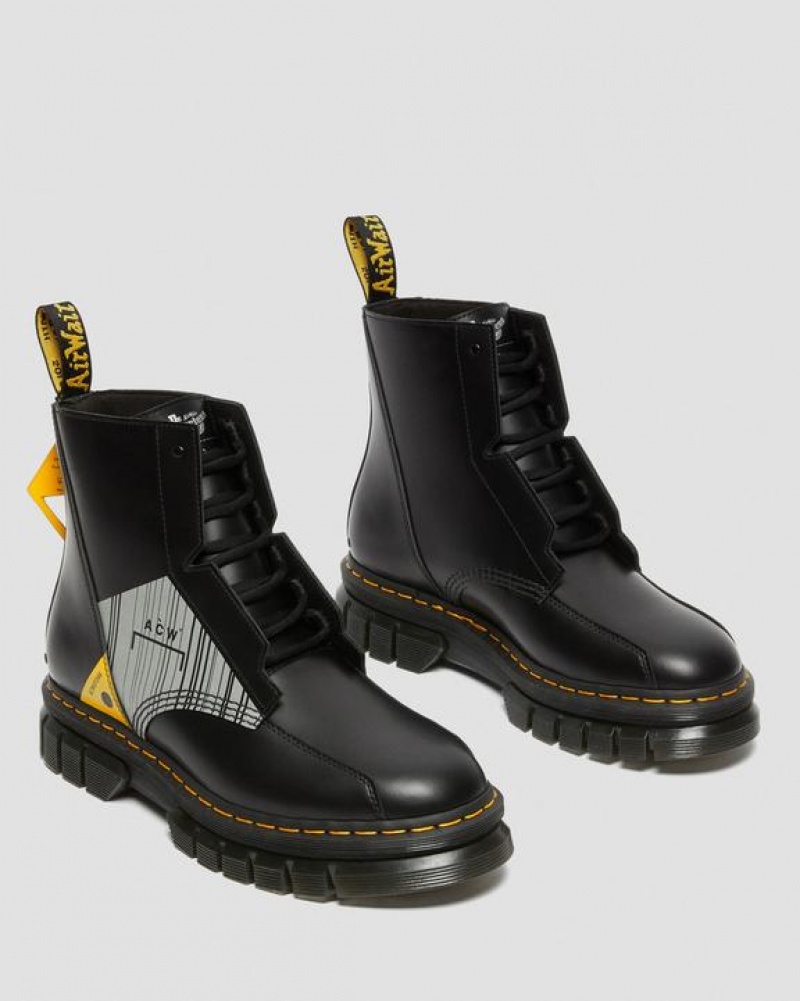 Black Men's Dr Martens Rikard A-Cold-Wall* Leather Platform Shoes | USA_Dr55249