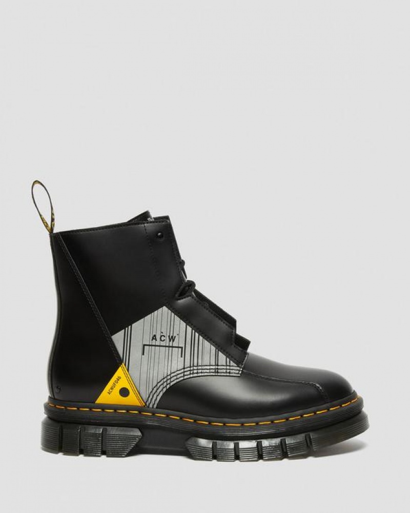 Black Men's Dr Martens Rikard A-Cold-Wall* Leather Platform Shoes | USA_Dr55249