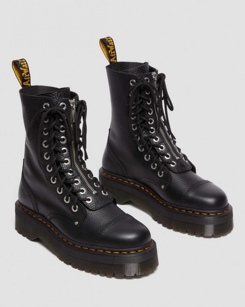 Black Men's Dr Martens Sinclair Hi Milled Nappa Leather Platform Shoes | USA_Dr83508