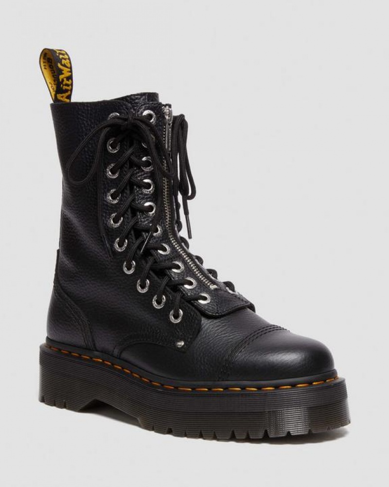 Black Men\'s Dr Martens Sinclair Hi Milled Nappa Leather Platform Shoes | USA_Dr83508