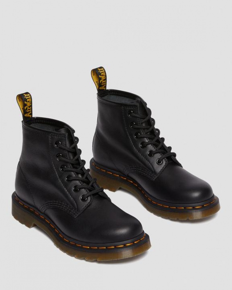 Black Women's Dr Martens 101 Virginia Leather Ankle Boots | USA_Dr14558