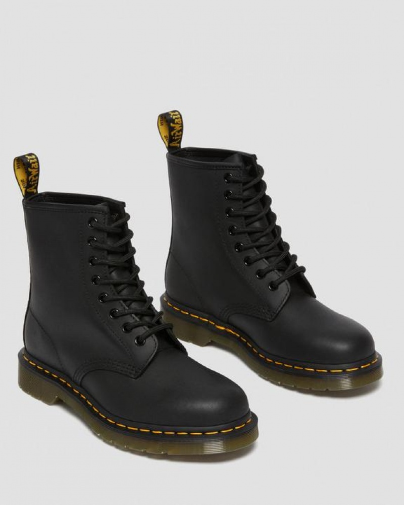 Black Women's Dr Martens 1460 Greasy Leather Lace Up Boots | USA_Dr81230