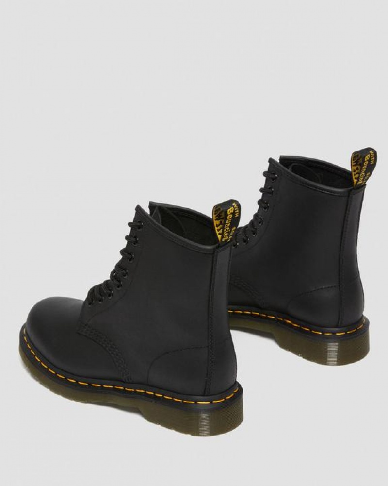 Black Women's Dr Martens 1460 Greasy Leather Lace Up Boots | USA_Dr81230