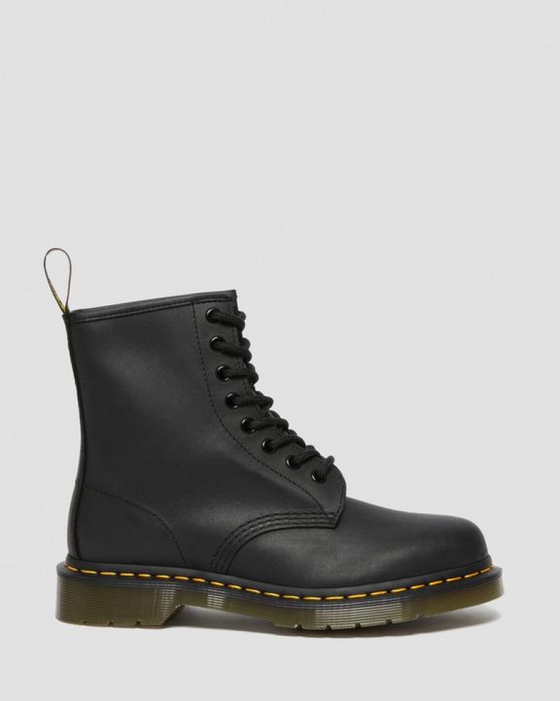 Black Women's Dr Martens 1460 Greasy Leather Lace Up Boots | USA_Dr81230