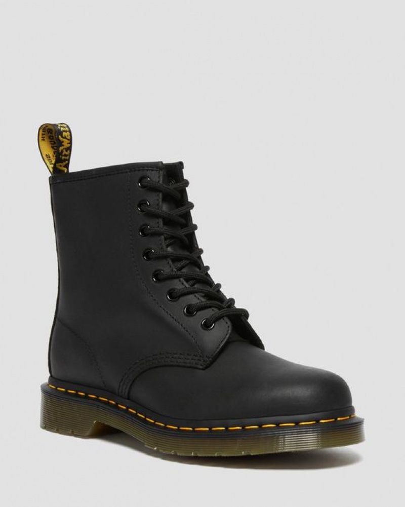 Black Women\'s Dr Martens 1460 Greasy Leather Lace Up Boots | USA_Dr81230