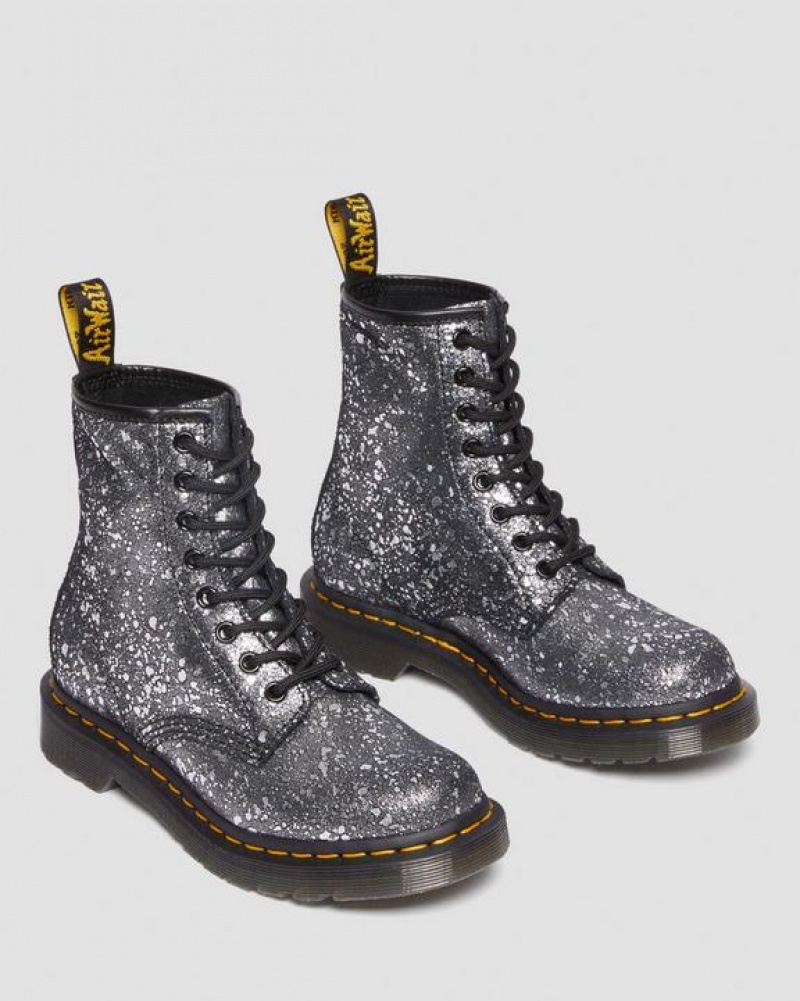 Black Women's Dr Martens 1460 Metallic Splatter Suede Lace Up Boots | USA_Dr61353