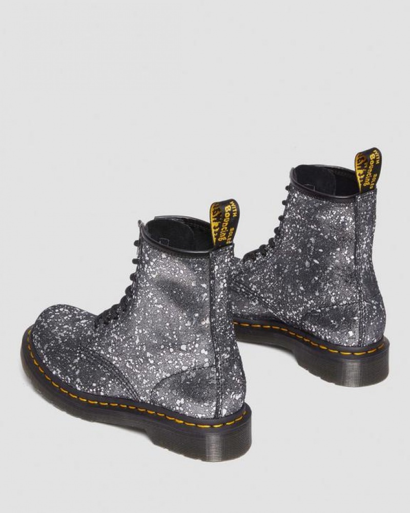 Black Women's Dr Martens 1460 Metallic Splatter Suede Lace Up Boots | USA_Dr61353