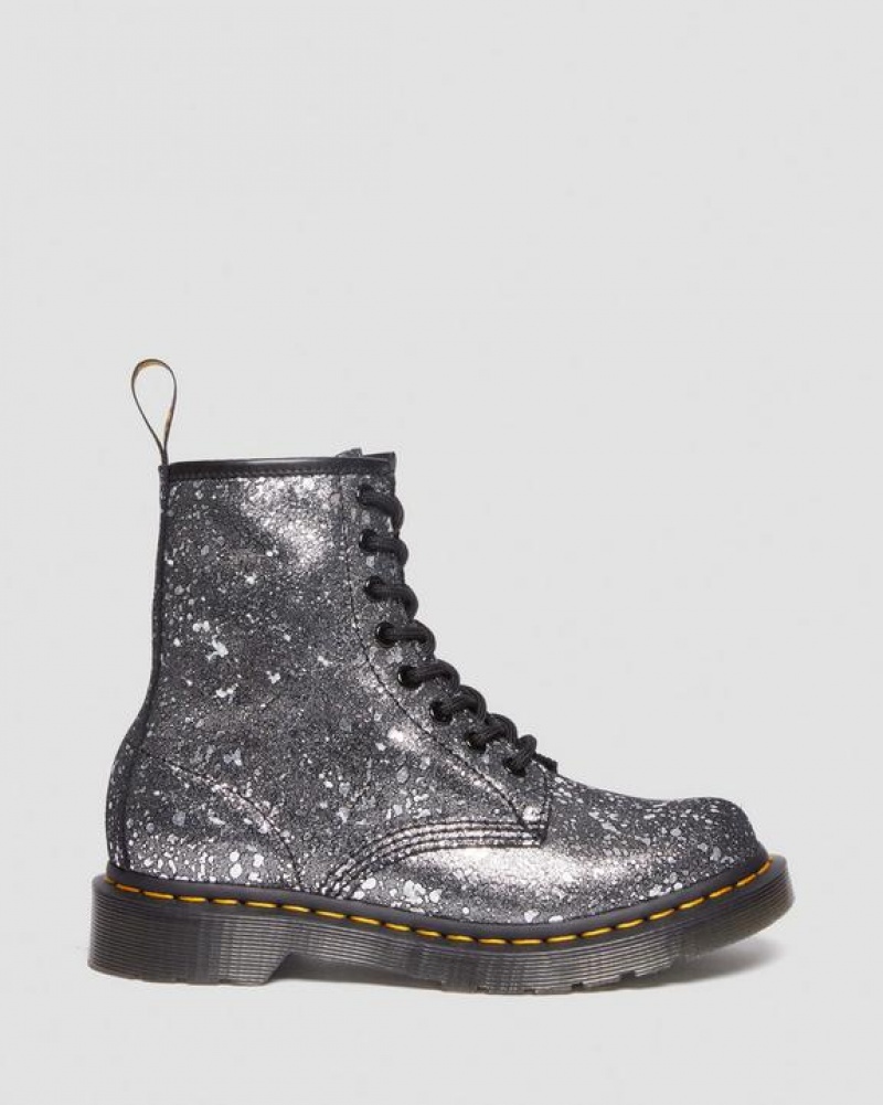 Black Women's Dr Martens 1460 Metallic Splatter Suede Lace Up Boots | USA_Dr61353