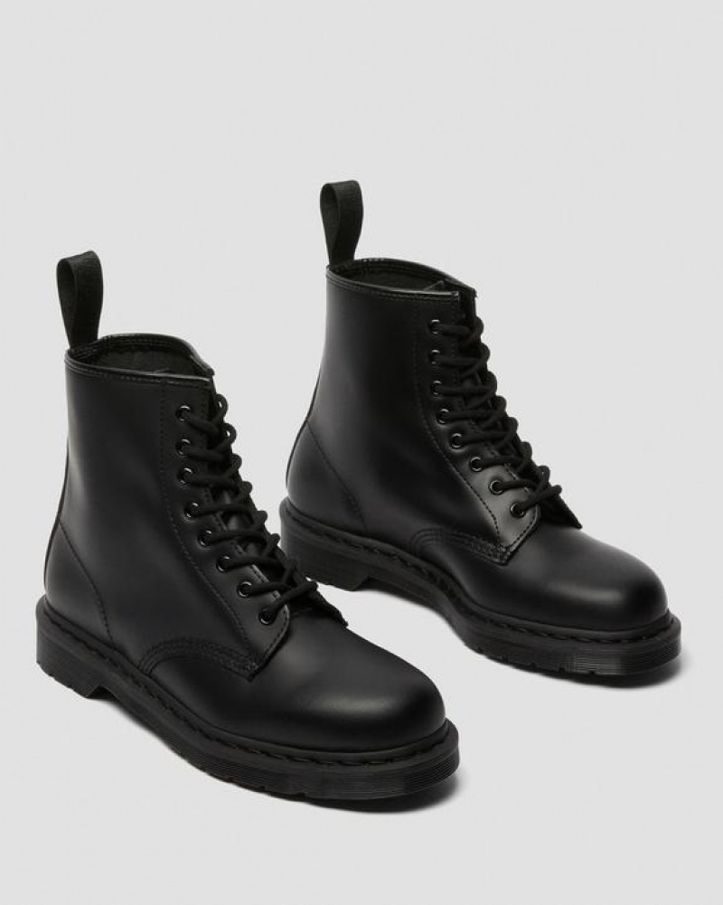 Black Women's Dr Martens 1460 Mono Smooth Leather Lace Up Boots | USA_Dr77610