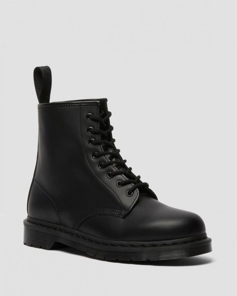 Black Women\'s Dr Martens 1460 Mono Smooth Leather Lace Up Boots | USA_Dr77610