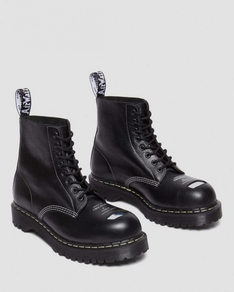 Black Women's Dr Martens 1460 Pascal Bex Exposed Steel Toe Lace Up Boots | USA_Dr91628