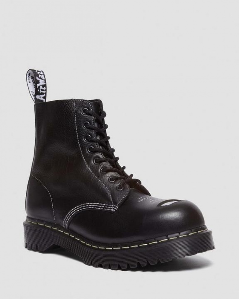 Black Women\'s Dr Martens 1460 Pascal Bex Exposed Steel Toe Lace Up Boots | USA_Dr91628