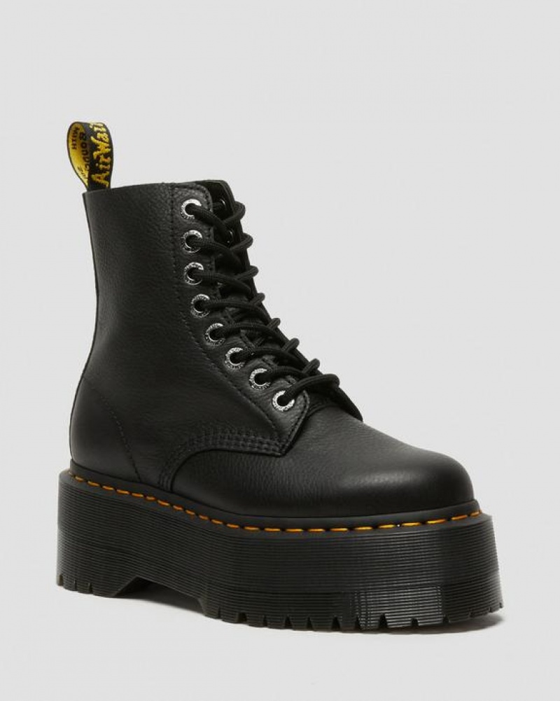 Black Women\'s Dr Martens 1460 Pascal Max Leather Platform Boots | USA_Dr20103