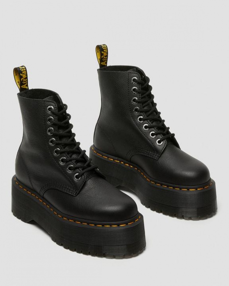 Black Women's Dr Martens 1460 Pascal Max Leather Platform Shoes | USA_Dr36205