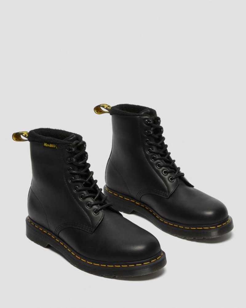 Black Women's Dr Martens 1460 Pascal Warmwair Leather Lace Up Boots | USA_Dr87344